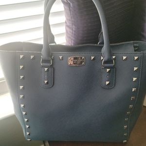 Navy blue Michael Kors studded Selma purse